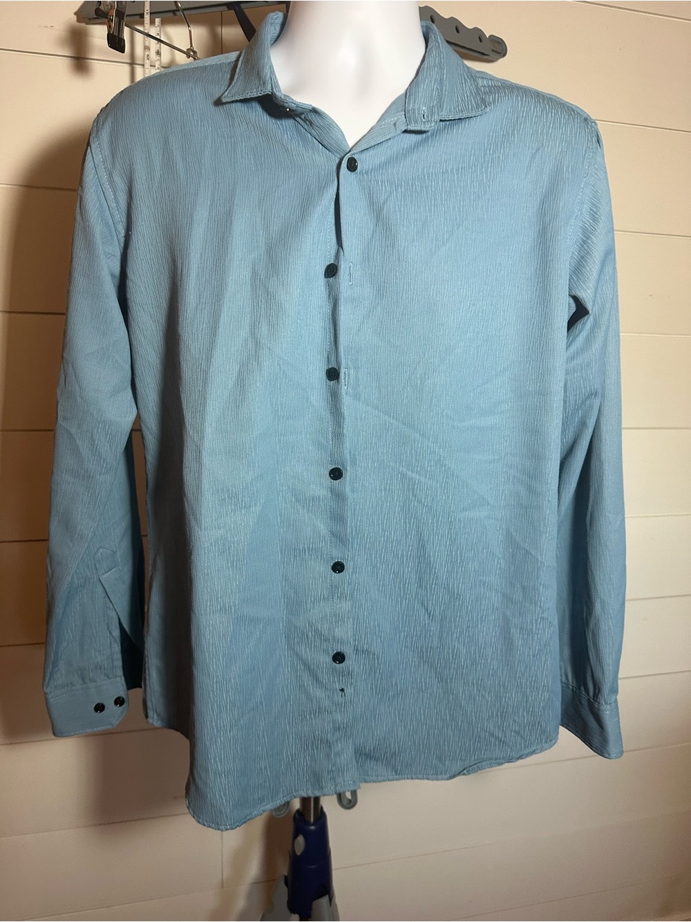 #197 Light Blue Men’s Button-Up Shirt